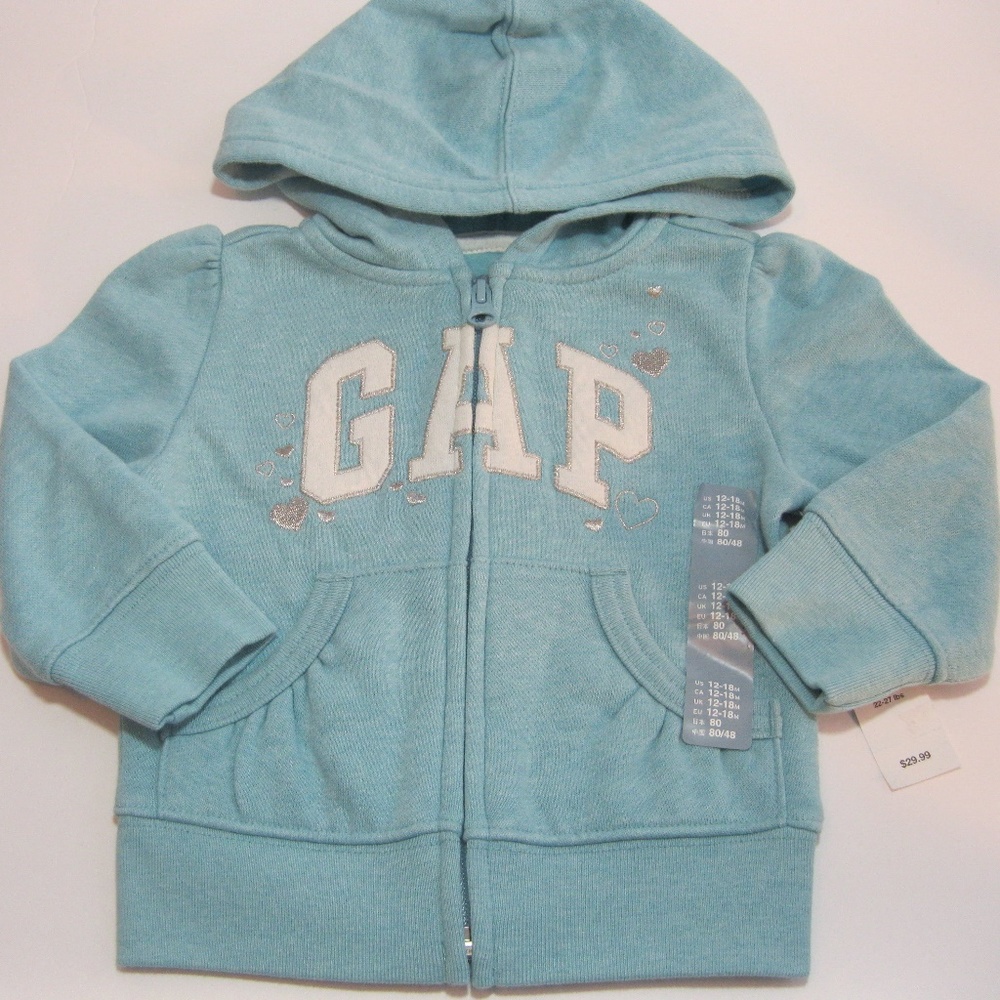 Baby Gap Girl 12-18 M GAP Logo Zip-UpSweatshirt